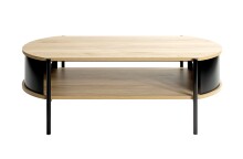 Couchtisch >59537< in Eiche Dekor, schwarz  - 100x37x54cm (BxHxT)
