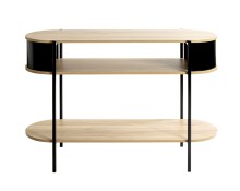 Konsole >59538< in eiche Dekor / schwarz  - 110x76x39cm (BxHxT)