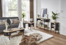 Konsole >59538< in eiche Dekor / schwarz  - 110x76x39cm (BxHxT)