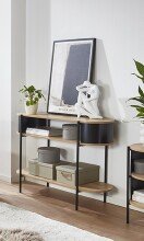 Konsole >59538< in eiche Dekor / schwarz  - 110x76x39cm (BxHxT)