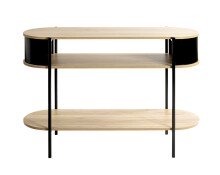 Konsole >59538< in eiche Dekor / schwarz  - 110x76x39cm (BxHxT)