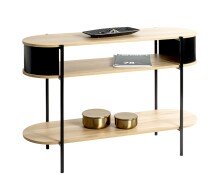 Konsole >59538< in eiche Dekor / schwarz  - 110x76x39cm (BxHxT)