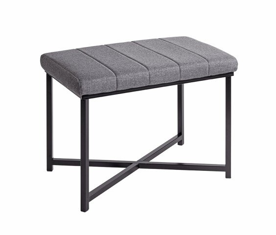Sitzbank >59559< in grau, schwarz, Metall, Textilgewebe - 59x46x39cm (BxHxT)