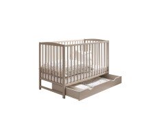 Babybett >TEFFY< in Kaschmir, Nadelholz massiv - 74x84x145cm (BxHxT)