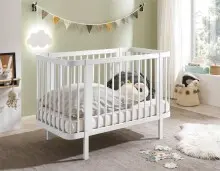 Babybett >PEPPINI< in weiß, Nadelholz massiv...