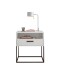 Nachtkommode >CUDRO< 1 Schublade, 1 Fach, Weiß / schwarz - 60x65x38,5cm (BxHxT)