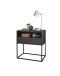 Nachtkommode >CUDRO< 1 Schublade, 1 Fach, Graphit / schwarz - 60x65x38,5cm (BxHxT)