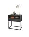Nachtkommode >CUDRO< 1 Schublade, 1 Fach, Graphit / schwarz - 60x65x38,5cm (BxHxT)