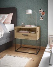 Nachtkommode >CUDRO< 1 Schub, 1 Fach, Artisan Eiche...