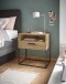 Nachtkommode >CUDRO< 1 Schub, 1 Fach, Artisan Eiche Dekor / schwarz - 60x65x38,5cm (BxHxT)
