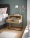 Nachtkommode >CUDRO< 1 Schub, 1 Fach, Artisan Eiche Dekor / schwarz - 60x65x38,5cm (BxHxT)