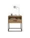 Nachtkommode >CUDRO< 1 Schub, 1 Fach, Artisan Eiche Dekor / schwarz - 60x65x38,5cm (BxHxT)