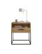 Nachtkommode >CUDRO< 1 Schub, 1 Fach, Artisan Eiche Dekor / schwarz - 60x65x38,5cm (BxHxT)