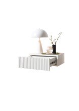 Nachtkommode >TABONI< hängend, 1 Schublade, in weiß - 42x14x30cm (BxHxT)