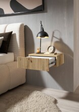 Nachtkommode >TABONI< hängend, 1 Schublade, Artisan Eiche Dekor - 42x14x30cm (BxHxT)