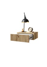 Nachtkommode >TABONI< hängend, 1 Schublade, Artisan Eiche Dekor - 42x14x30cm (BxHxT)