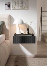 Nachtkommode >TABONI< hängend, 1 Schublade, in Graphit - 42x14x30cm (BxHxT)