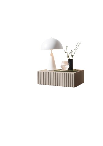 Nachtkommode >TABONI< hängend, 1 Schublade, in Kaschmir - 42x14x30cm (BxHxT)