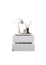 Nachtkommode >TABONI< Wandmontage, 2 Schubladen, Weiß - 42x28x30cm (BxHxT)