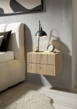 Nachtkommode >TABONI< Wandmontage, 2 Schubladen, Artisan Eiche Dekor - 42x28x30cm (BxHxT)