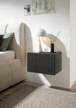Nachtkommode >TABONI< 2 Schubladen, Wandmontage, Graphit - 42x28x30cm (BxHxT)
