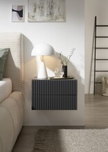 Nachtkommode >TABONI< 2 Schubladen, Wandmontage, Graphit - 42x28x30cm (BxHxT)