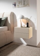 Nachtkommode >TABONI< 2 Schubladen, Wandmontage, Kaschmir - 42x28x30cm (BxHxT)