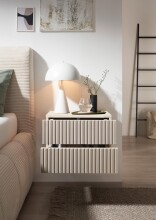 Nachtkommode >TABONI< 2 Schubladen, Wandmontage, Kaschmir - 42x28x30cm (BxHxT)