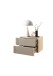 Nachtkommode >TABONI< 2 Schubladen, Wandmontage, Kaschmir - 42x28x30cm (BxHxT)