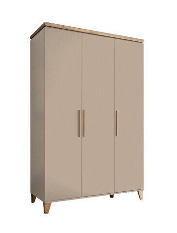 Drehtürenschrank >HILDA< in Kaschmir / Mauvella Oak Dekor - 135x210x56,8 (BxHxT)