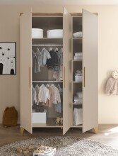 Drehtürenschrank >HILDA< in Kaschmir / Mauvella Oak Dekor - 135x210x56,8 (BxHxT)