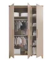 Drehtürenschrank >HILDA< in Kaschmir / Mauvella Oak Dekor - 135x210x56,8 (BxHxT)