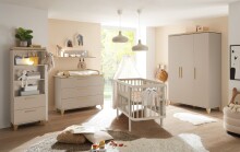 Regal >HILDA< 2 Schübe, Kaschmir / Mauvella Oak Dekor - 60x163,1x38cm (BxHxT)