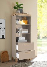 Regal >HILDA< 2 Schübe, Kaschmir / Mauvella Oak Dekor - 60x163,1x38cm (BxHxT)