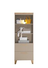 Regal >HILDA< 2 Schübe, Kaschmir / Mauvella Oak Dekor - 60x163,1x38cm (BxHxT)