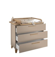 Wickelkommode >HILDA< Wickelaufsatz, Kaschmir / Mauvella Oak Dekor - 120x108,7x77cm (BxHxT)