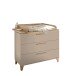 Wickelkommode >HILDA< Wickelaufsatz, Kaschmir / Mauvella Oak Dekor - 120x108,7x77cm (BxHxT)