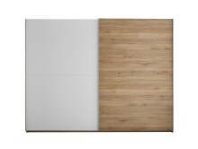 Schwebetürenschrank >Mesio< in Mauvella Oak Dekor / Weiß - 270x210x60cm (BxHxT)