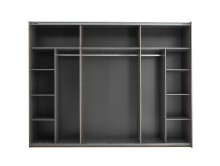 Schwebetürenschrank >Mesio< in Mauvella Oak Dekor / Weiß - 270x210x60cm (BxHxT)