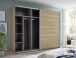 Schwebetürenschrank >Mesio< in Mauvella Oak Dekor / Weiß - 270x210x60cm (BxHxT)