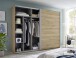 Schwebetürenschrank >Mesio< in Mauvella Oak Dekor / Weiß - 270x210x60cm (BxHxT)
