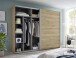 Schwebetürenschrank >Mesio< in Mauvella Oak Dekor / Weiß - 270x210x60cm (BxHxT)