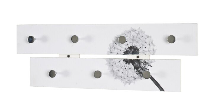 Garderobenleiste >13133< in chrom, Motiv Pusteblume - 60x21x5 (BxHxT)