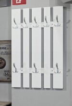 Wandgarderobe >14394< in edelstahloptik, weiß - 65x100x9 (BxHxT)