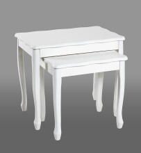 Satztisch >19388< (2-teilig) in weiß - 43x41x32 (BxHxT)