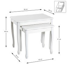 Satztisch >19388< (2-teilig) in weiß - 43x41x32 (BxHxT)