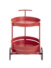 Servierwagen >37482< in Korallenrot, Metall - 62x42cm (HxD)