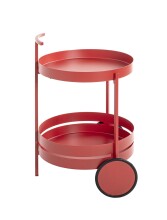Servierwagen >37482< in Korallenrot, Metall - 62x42cm (HxD)