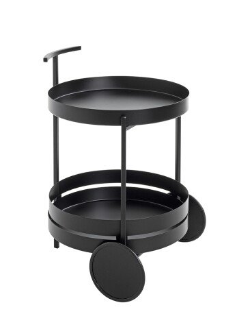 Servierwagen >37582< in schwarz, Metall - 62x42cm (HxD)