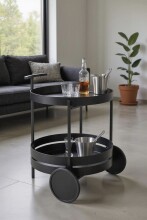 Servierwagen >37582< in schwarz, Metall - 62x42cm (HxD)